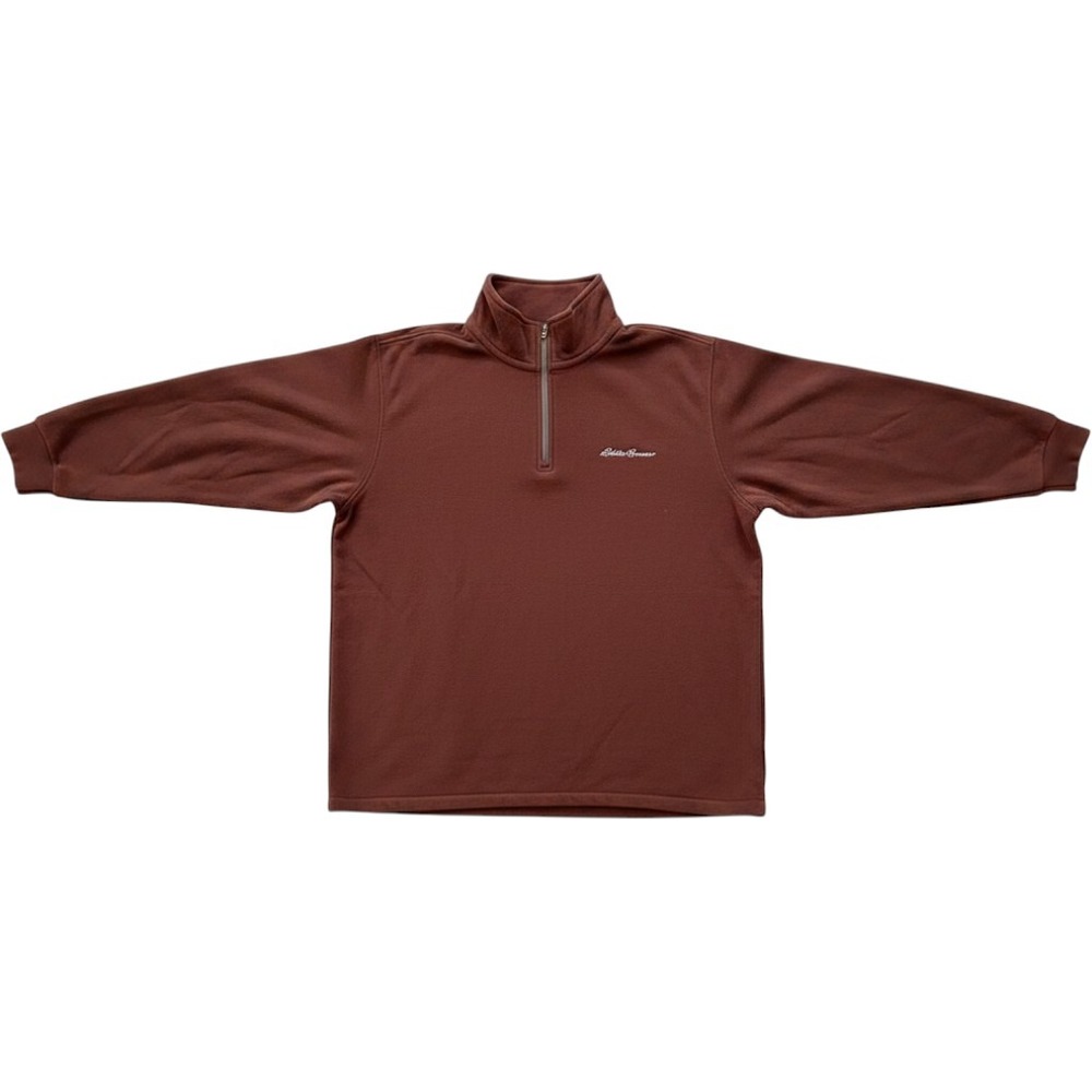 Eddie Bauer Mens Quarter Zip Fleece Pullover Brown D3366293 L